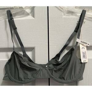 Aerie Smoothez Full Coverage Dark Green Mesh Bralette Size 32B NEW